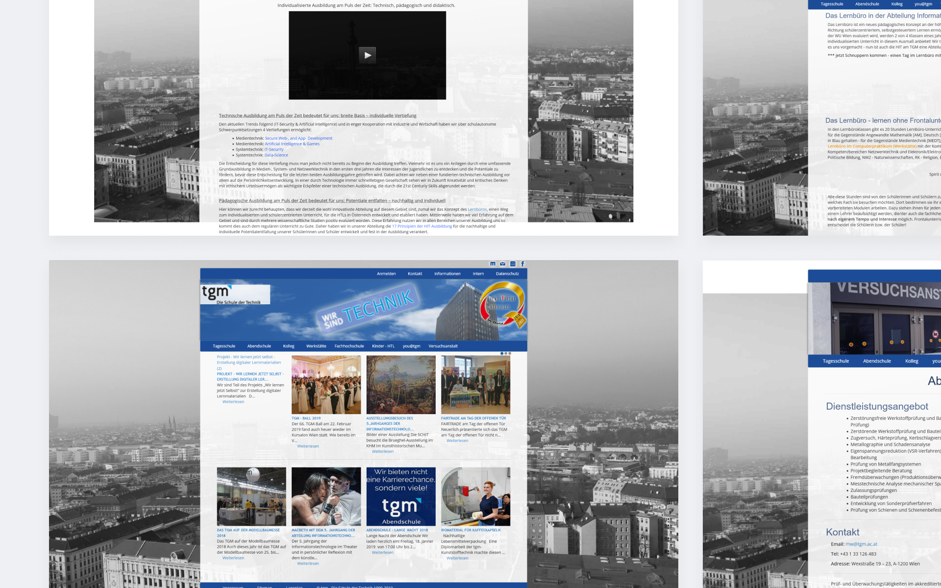 Pictures of Homepage before the Redesign