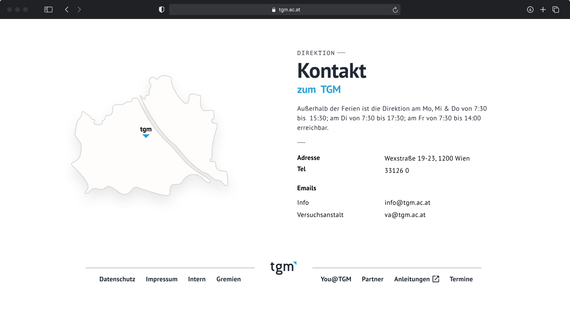 Mockup of the contact sectoin